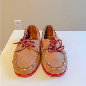 Mens Brown Red Casual Shoe sz 9 Loafer